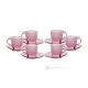 MOM Set 6 tazze tazzine espresso con piattino dipinte a mano in vetro di qualità superiore.
