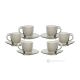 MOM Set 6 tazze tazzine espresso con piattino dipinte a mano in vetro di qualità superiore.