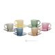 MOM Set 6 tazze tazzine espresso con piattino dipinte a mano in vetro di qualità superiore.