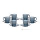 MOM Set 6 tazze tazzine espresso con piattino dipinte a mano in vetro di qualità superiore.