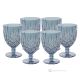 NOBILE Set 6 bicchieri acqua calici dipinti a mano autentici in vetro di qualità superiore.