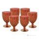 NOBILE Set 6 bicchieri acqua calici dipinti a mano autentici in vetro di qualità superiore.