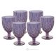 NOBILE Set 6 bicchieri acqua calici dipinti a mano autentici in vetro di qualità superiore.