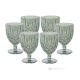 NOBILE Set 6 bicchieri vino calici dipinti a mano autentici in vetro di qualità superiore.