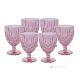 NOBILE Set 6 bicchieri vino calici dipinti a mano autentici in vetro di qualità superiore.