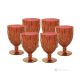 NOBILE Set 6 bicchieri vino calici dipinti a mano autentici in vetro di qualità superiore.