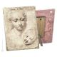 STUDIO DI TESTA DI MADONNA COL BAMBINO soprammobile in orfalese Made in Italy