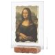 LA GIOCONDA soprammobile in orfalese e marmo rosso su cristallo Made in Italy