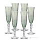 PERLE Set 6 bicchieri calice flute dipinti a mano autentici in vetro di qualità superiore.