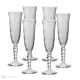 PERLE Set 6 bicchieri calice flute dipinti a mano autentici in vetro di qualità superiore.