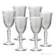 PERLE Set 6 bicchieri acqua calici stelo dipinti a mano autentici in vetro di qualità superiore.