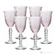 PERLE Set 6 bicchieri acqua calici stelo dipinti a mano autentici in vetro di qualità superiore.