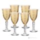 PERLE Set 6 bicchieri acqua calici stelo dipinti a mano autentici in vetro di qualità superiore.