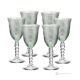 PERLE Set 6 bicchieri vino calici stelo dipinti a mano autentici in vetro di qualità superiore.