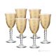 PERLE Set 6 bicchieri vino calici stelo dipinti a mano autentici in vetro di qualità superiore.