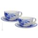TAZZE FIORACCIO set 2 tazze da colazione da cereali con piattino ceramica di Castelli fatta a mano autentica Abruzzo Made in Italy