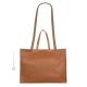 JIULIE Shopper tote borsa a spalla donna vera pelle artigianale cognac