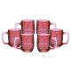 TATUAJE Set 6 tazze mug dipinte a mano autentiche moderne in vetro di qualità superiore.