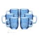 TATUAJE Set 6 tazze mug dipinte a mano autentiche moderne in vetro di qualità superiore.