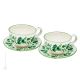 TAZZE FIORACCIO set 2 tazze da colazione da cereali con piattino ceramica di Castelli fatta a mano autentica Abruzzo Made in Italy