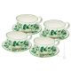 TAZZE FIORACCIO set 4 tazze da colazione da cereali con piattino ceramica di Castelli fatta a mano autentica Abruzzo Made in Italy