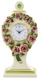 OROLOGIO ROSETTE Orologio da Tavolo Comò Ceramica Artistica Barocco Oro 24k Made Italy