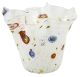 FAZZOLETTO ARGENTO MACETE Centrotavola Vaso Vetro Murano Foglia Argento Murrine Venezia