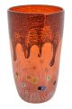 VASO GOCCIA autentico vetro soffiato di Murano con Murrine e foglia argento 925 fatto a mano Made Italy