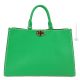 CHICCA Shopper tote borsa a spalla donna vera pelle artigianale verde